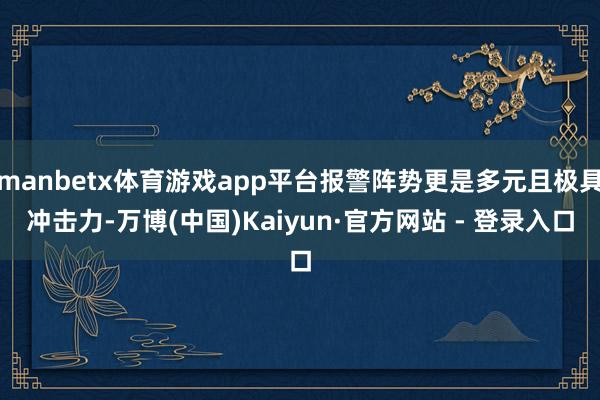 manbetx体育游戏app平台报警阵势更是多元且极具冲击力-万博(中国)Kaiyun·官方网站 - 登录入口