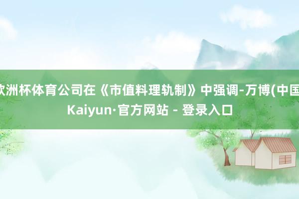 欧洲杯体育公司在《市值料理轨制》中强调-万博(中国)Kaiyun·官方网站 - 登录入口