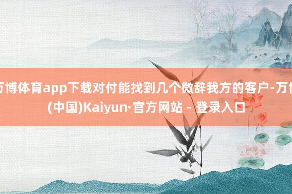万博体育app下载对付能找到几个微辞我方的客户-万博(中国)Kaiyun·官方网站 - 登录入口