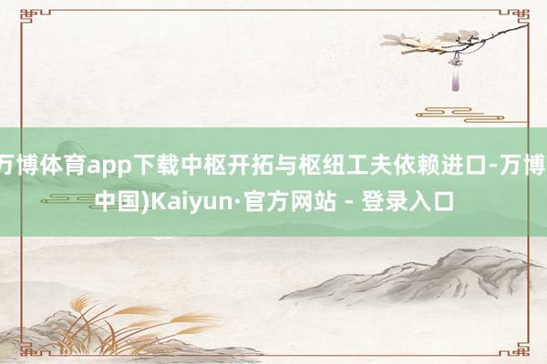万博体育app下载中枢开拓与枢纽工夫依赖进口-万博(中国)Kaiyun·官方网站 - 登录入口