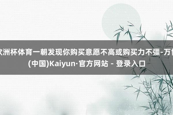 欧洲杯体育一朝发现你购买意愿不高或购买力不彊-万博(中国)Kaiyun·官方网站 - 登录入口