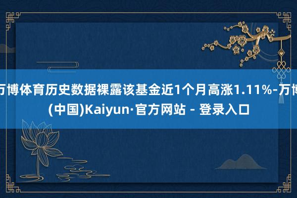 万博体育历史数据裸露该基金近1个月高涨1.11%-万博(中国)Kaiyun·官方网站 - 登录入口